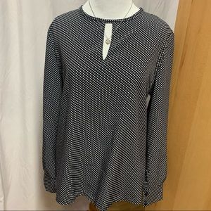 Black Polka Dot Blouse with Peek a Boo